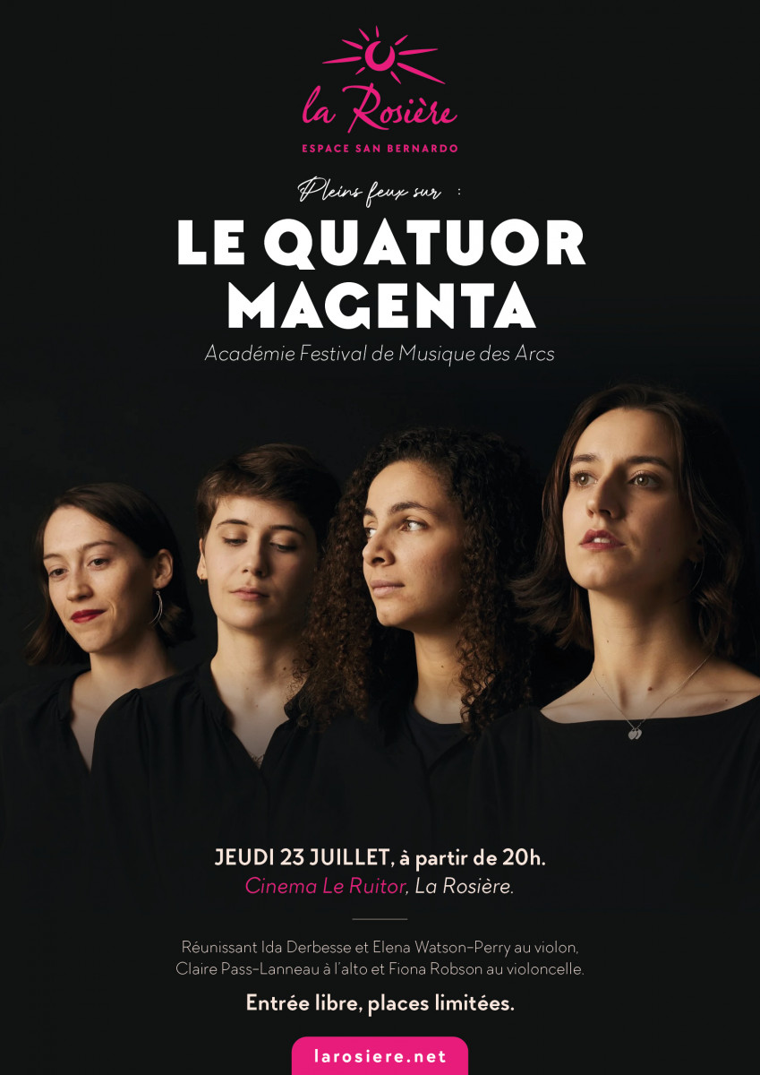 Pleins feux sur LE QUATUOR MAGENTA | Académie Festival de Musique des Arcs_La Rosière - Montvalezan Pleins feux sur LE QUATUOR MAGENTA | Académie Festival de Musique des Arcs_La Rosière - Montvalezan