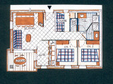 Plan appartement CRYS1, Chalet Le Crystal, La Rosière