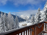 Vue balcon, Appartement Les Mélèzes, Chalet Les Airelles, La Rosière, vue 2