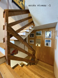Escalier vers niveau -1, Chalet Bembow Maroum, La Rosière