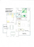 Plan de l'appartement APTN2, Le Planica, La Rosière, niveau 1