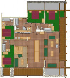 Plan de l'appartement 8P16PR, Les Balcons de La Rosière, niveau 1