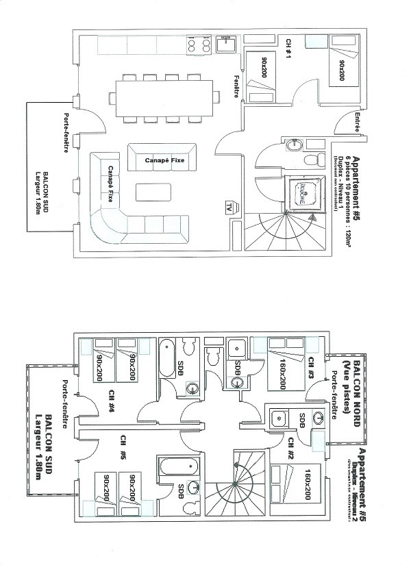 Plan de l'appartement APTN5, Le Planica, La Rosière