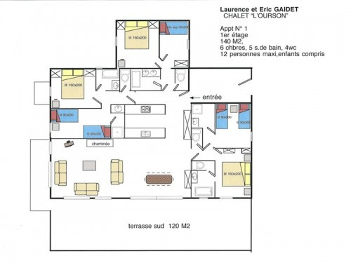 Plan appartement Amelia, Chalet l'Ourson, La Rosière