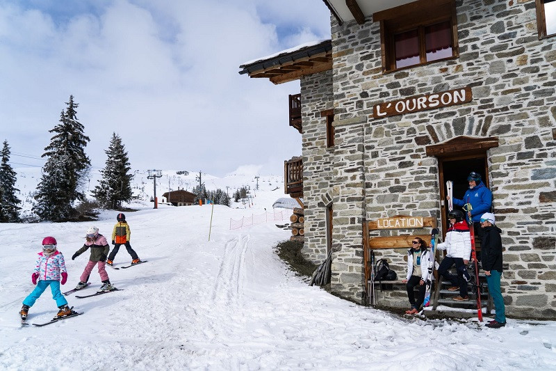 Chalet l'Ourson à La Rosière, retour skis aux pieds