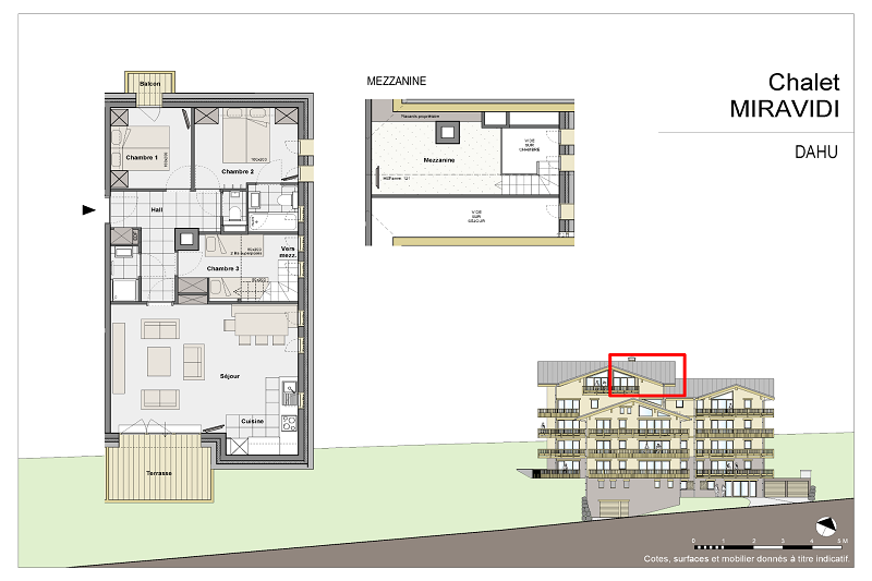 Plan appartement Dahu RIT005, Résidence Miravidi, La Rosière