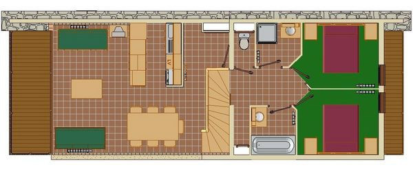 Plan de l'appartement 3P6, Les Balcons de La Rosière