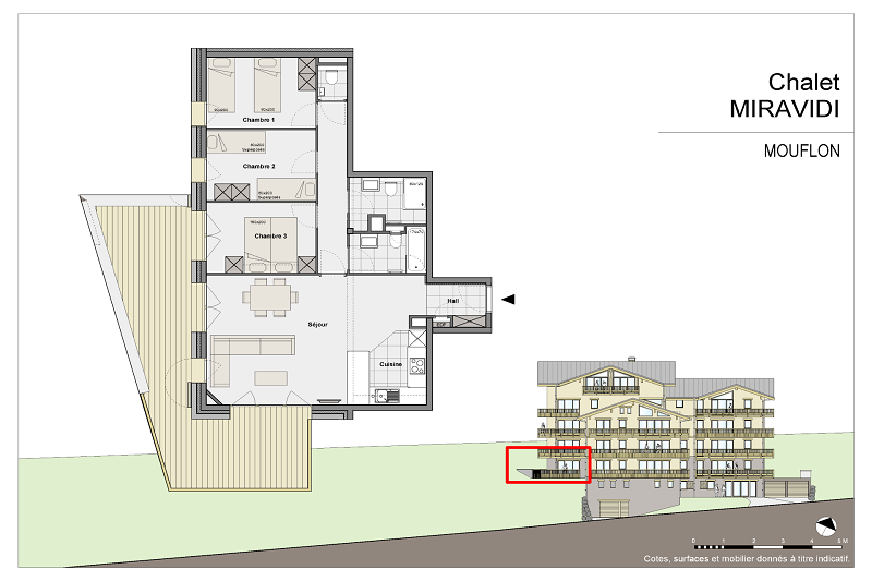 Plan appartement Mouflon RIT009, Résidence Miravidi, La Rosière