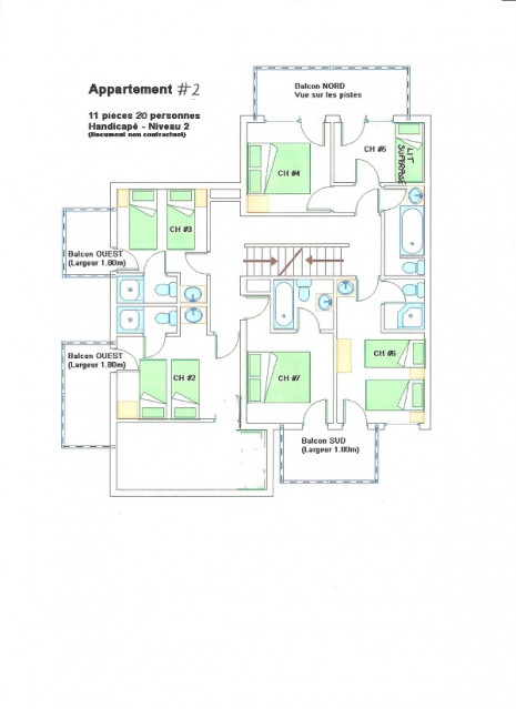 Plan de l'appartement APTN2, Le Planica, La Rosière, niveau 2 plan-de-l-appartement-APTN2-le-planica-la-rosiere-niveau-2