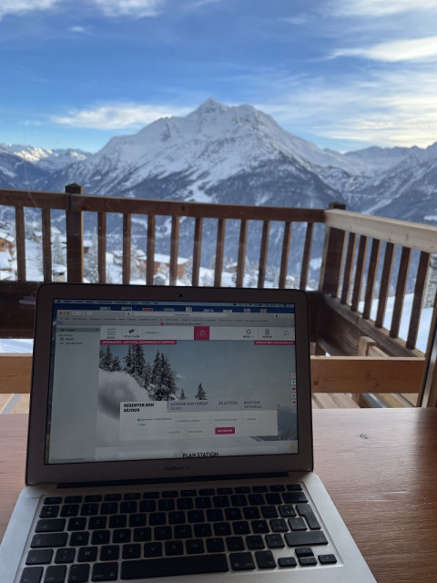 Bureau, vue montagne, Appartement Charlotte, Chalet l'Ourson, La Rosière
