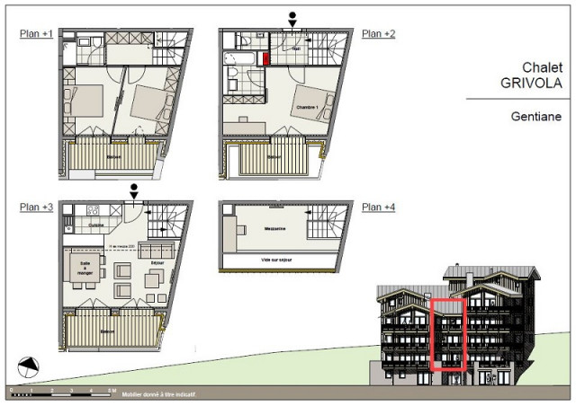 Plan appartement Gentiane RIT005, Chalet Grivola, La Rosière plan-appartement-gentiane-RIT005-chalet-grivola-la-rosiere
