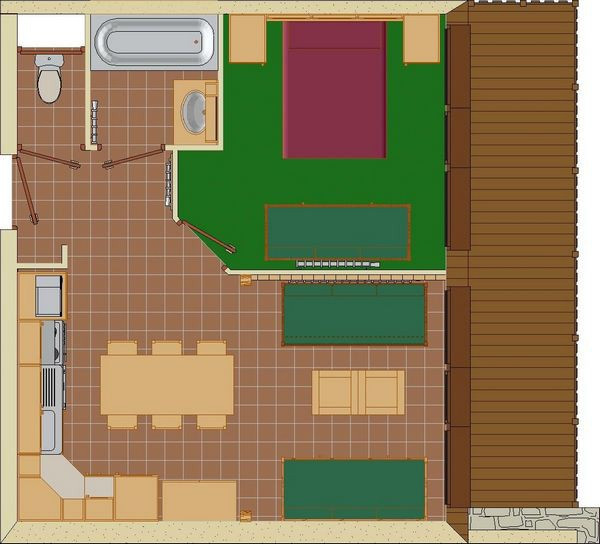 Plan de l'appartement 2P4, Les Balcons de La Rosière Plan de l'appartement 2P4, Les Balcons de La Rosière