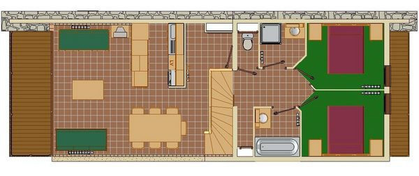 Plan de l'appartement 3P6, Les Balcons de La Rosière Plan de l'appartement 3P6, Les Balcons de La Rosière