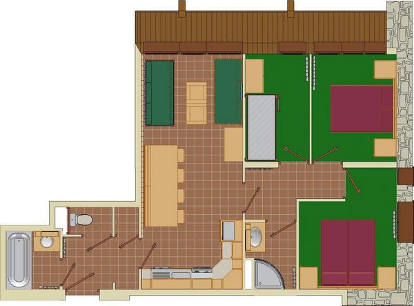 Plan de l'appartement 3P8, Les Balcons de La Rosière Plan de l'appartement 3P8, Les Balcons de La Rosière