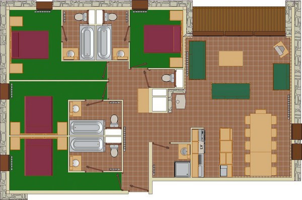 Plan de l'appartement 5P10, Les Balcons de La Rosière Plan de l'appartement 5P10, Les Balcons de La Rosière