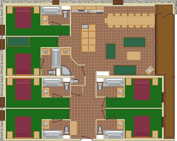 Plan de l'appartement 7P14, Les Balcons de La Rosière Plan de l'appartement 7P14, Les Balcons de La Rosière