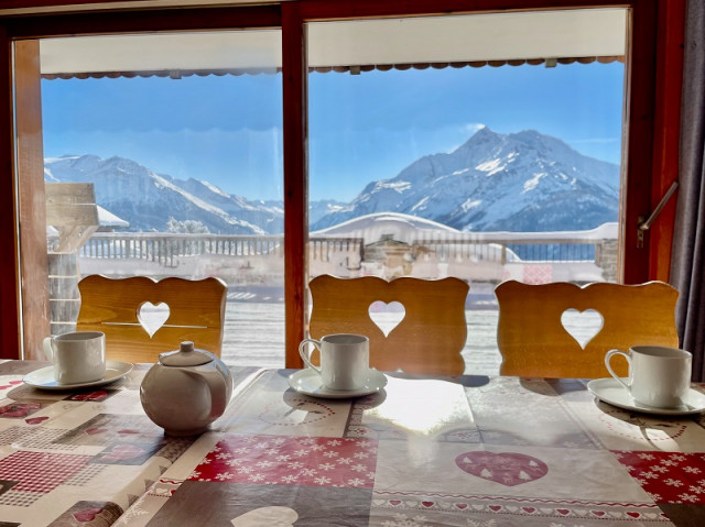Panorama depuis le séjour de l'appartement Amélia - chalet l'Ourson à La Rosière