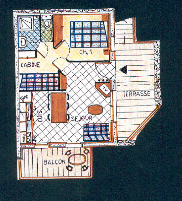 Plan appartement CRYS5, La Rosière Plan appartement CRYS5, La Rosière