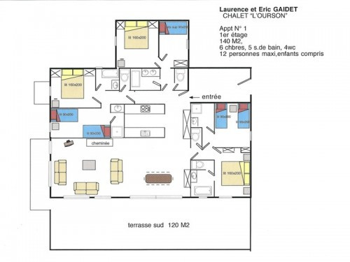 Plan appartement Amelia, Chalet l'Ourson, La Rosière plan-appartement-amelia-chalet-l-ourson-la-rosiere