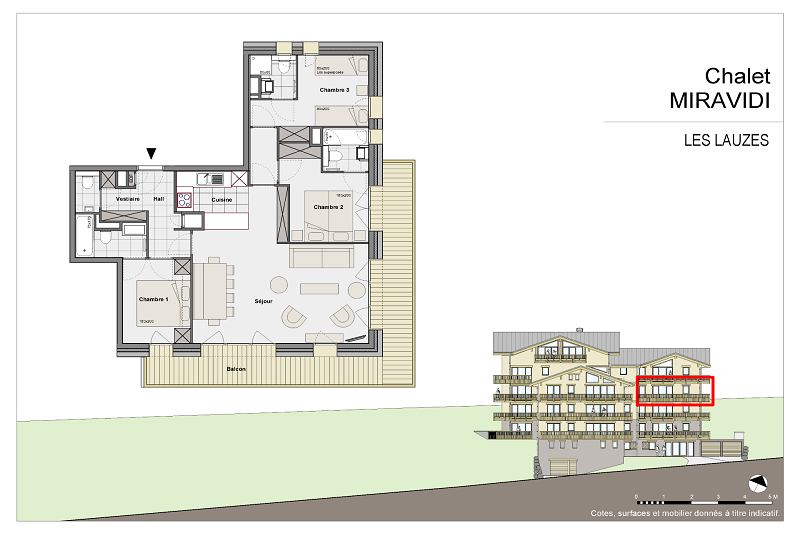Plan appartement Lauzes RIT007, Résidence Miravidi, La Rosière Plan appartement Lauzes RIT007, Résidence Miravidi, La Rosière