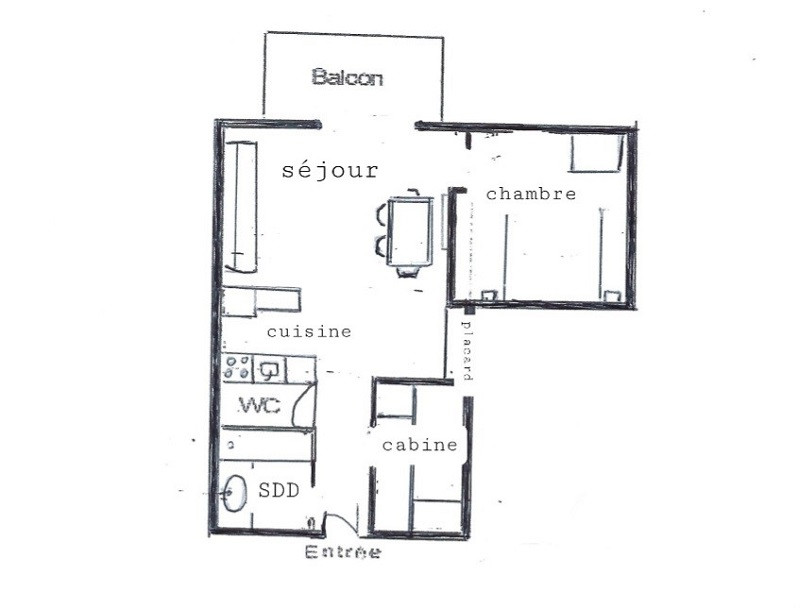 Plan, Appartement TR217, La Rosière
