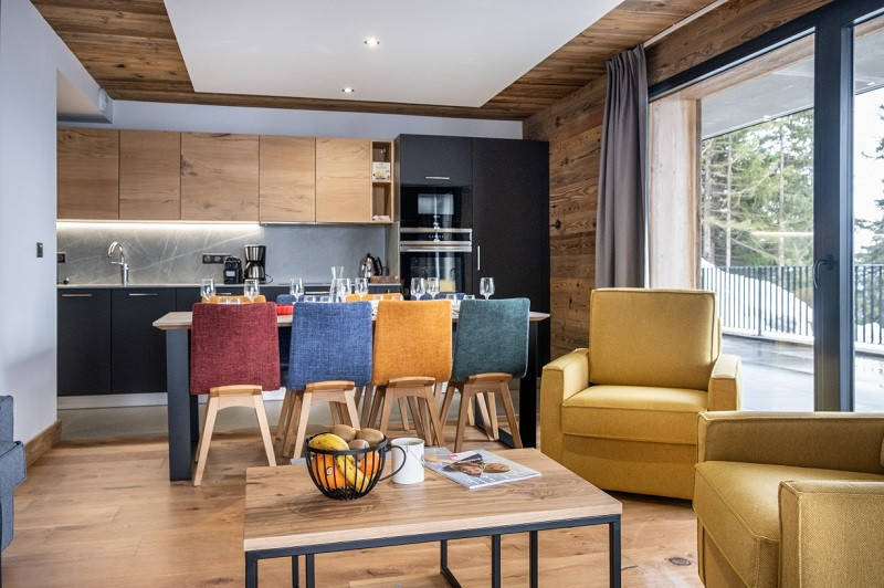 Séjour, Appartement OREEBOIS2, L'Orée du Bois, La Rosière, vue 3 Séjour, Appartement OREEBOIS2, L'Orée du Bois, La Rosière, vue 3